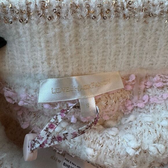 NWT LOVESHACKFANCY Velman Vanilla Blush Boucle Knit Mini Skirt - Picture 8 of 9